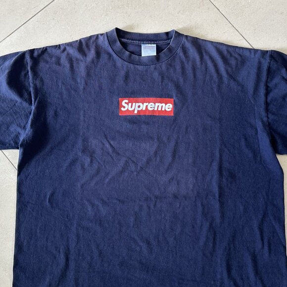 Vintage Supreme 1999 Box Logo T-Shirt Navy/Red size XL - Picture 6 of 8